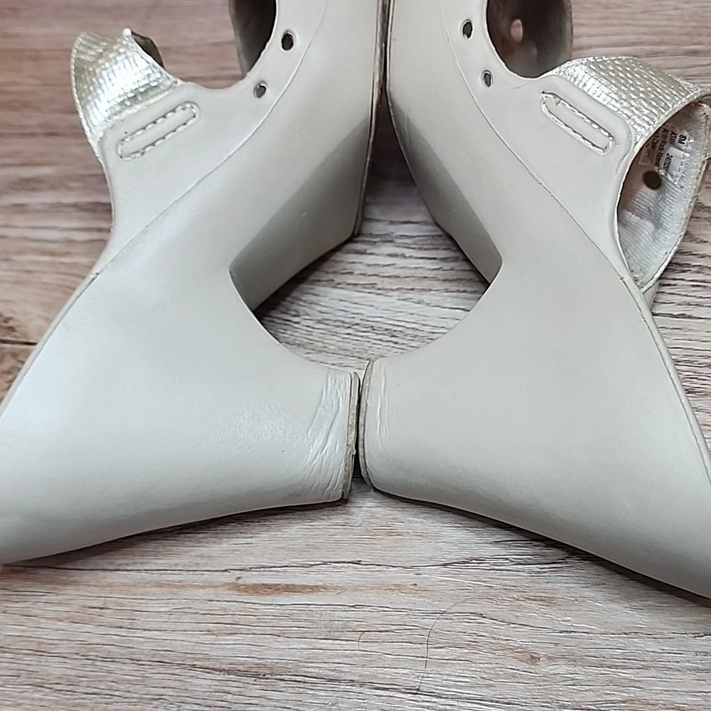 Dr Scholls Original Asana Buckle Open Toe Slide On Grey Heels Feel Good Shoes - Picture 10 of 13